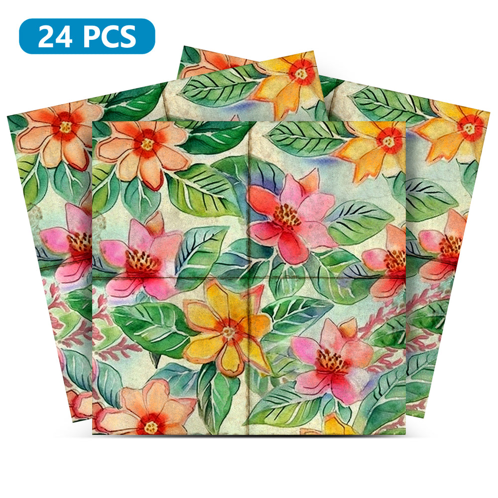 Green Floral Vintage Colorful refreshing wall tiles for wall tiles renovation Model - F3