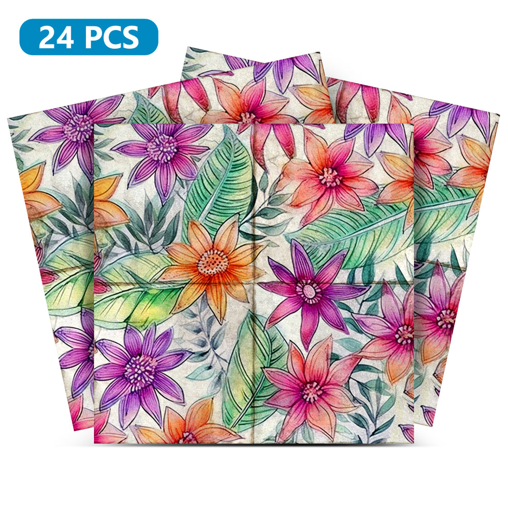 Floral Vintage Colorful Tile Stickers decorative DIY home wall tiles Model - F4