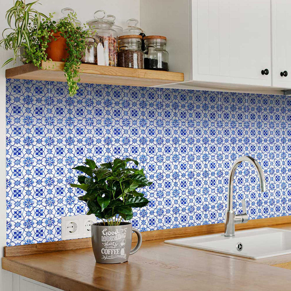Light Blue backsplash Peel and Stick Tile Stickers wall pattern Model - H19