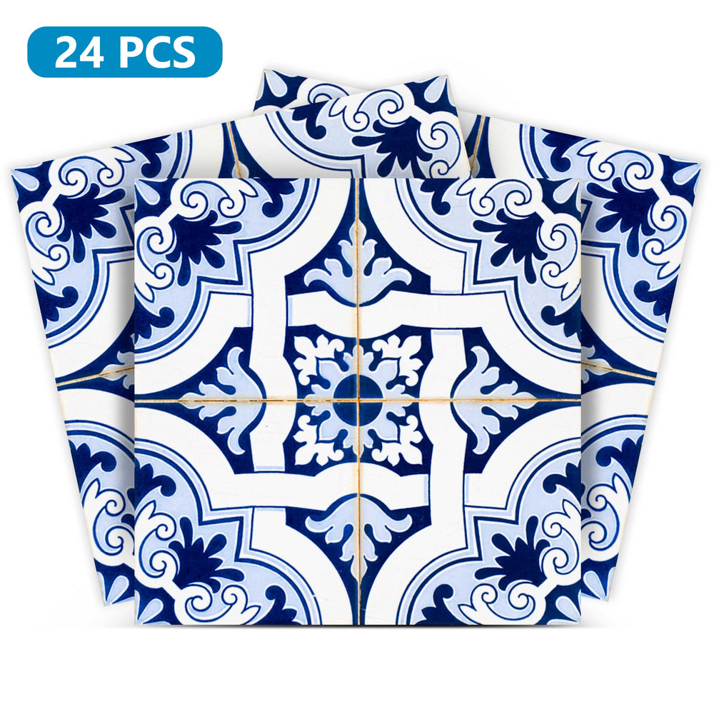 Beautiful Blue shades Backsplash removable tile stickers for renters Model - H22