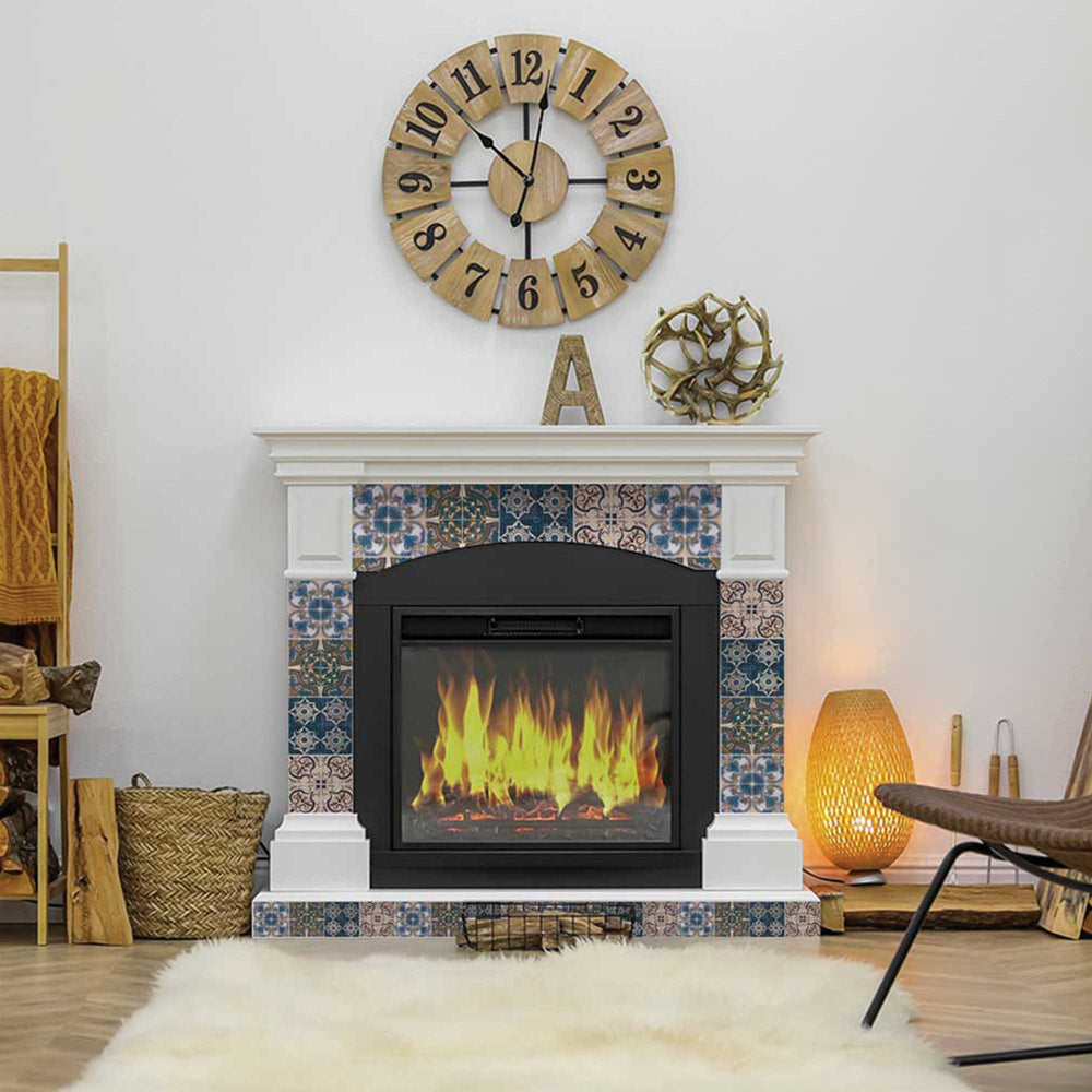 Blue and Yellow matt color Peel and Stick vintage Tile Stickers Model - H408