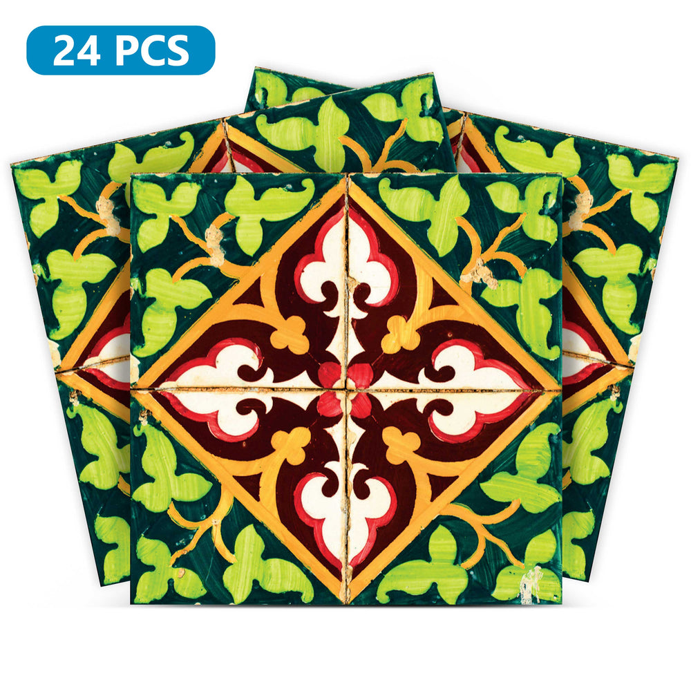 Green and Yellow Beautiful Backsplash kitchen wallpaper renters friendly Model - H5