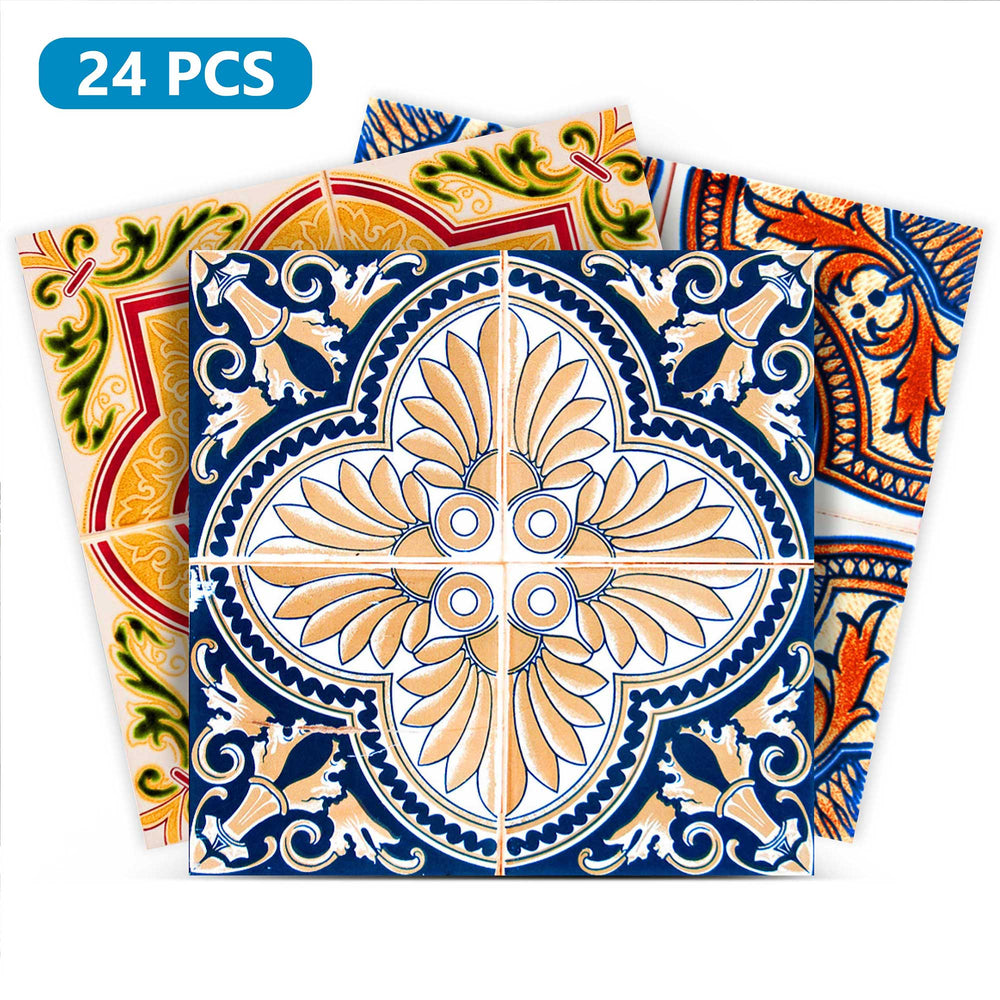 Colorful backsplash vintage Tile Stickers easy to apply kitchen decoration Model - HA2