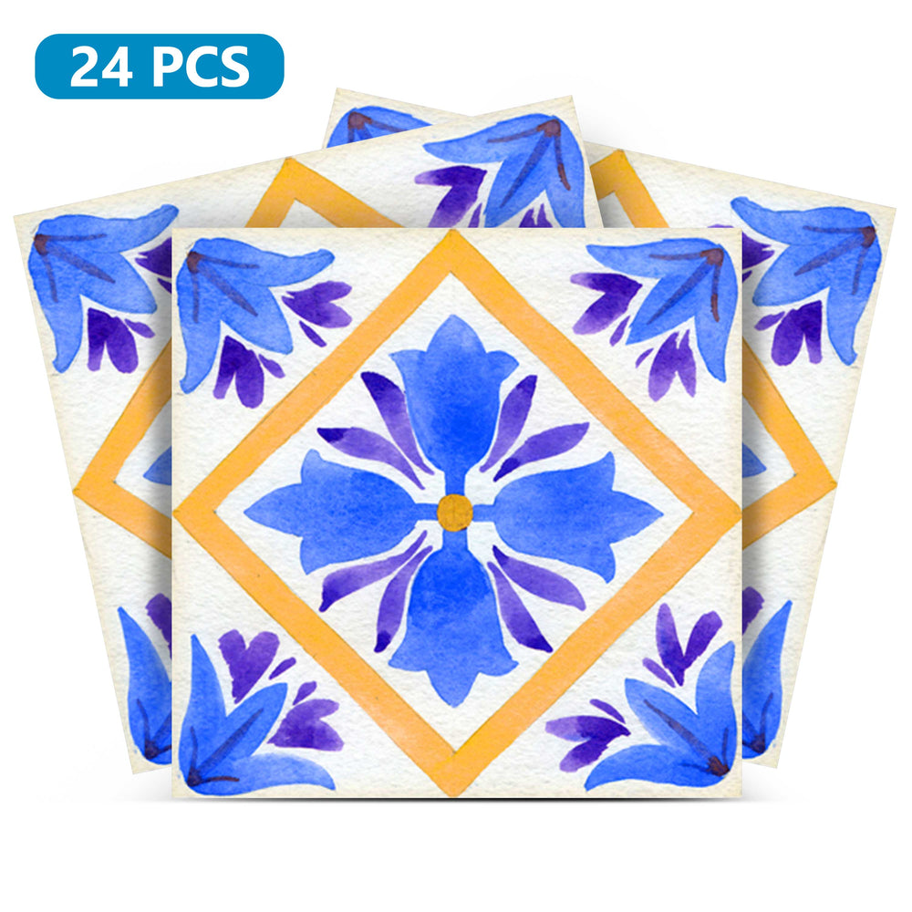 Blue and Orange flower pattern easy to install for home decoration Model - L03