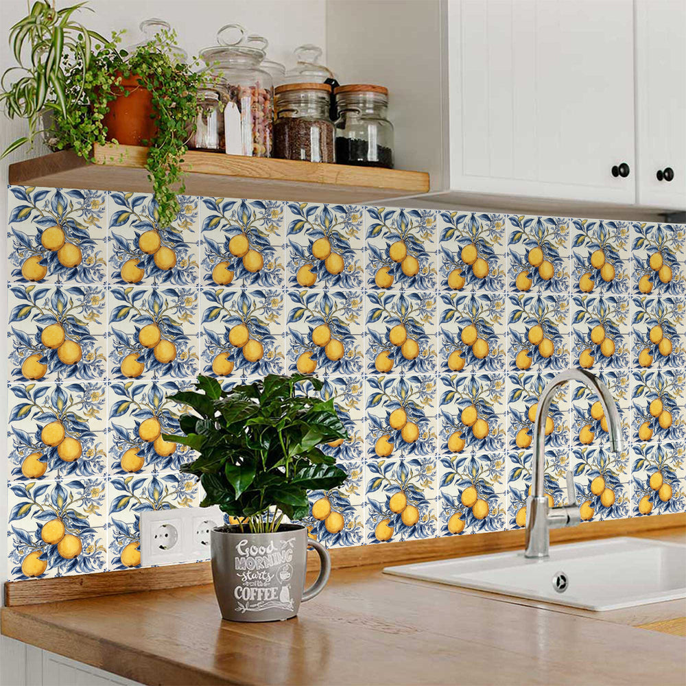 Lemon Beautiful Vintage Rustic Sorrento Tile Stickers for home decoration Model - L26