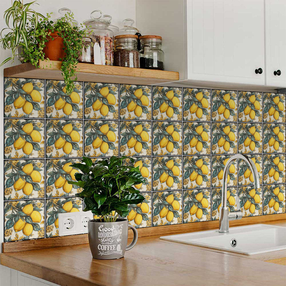 Vintage Lemon Rustic Retro for kitchen tiles renovation Tile Stickers Model - L27