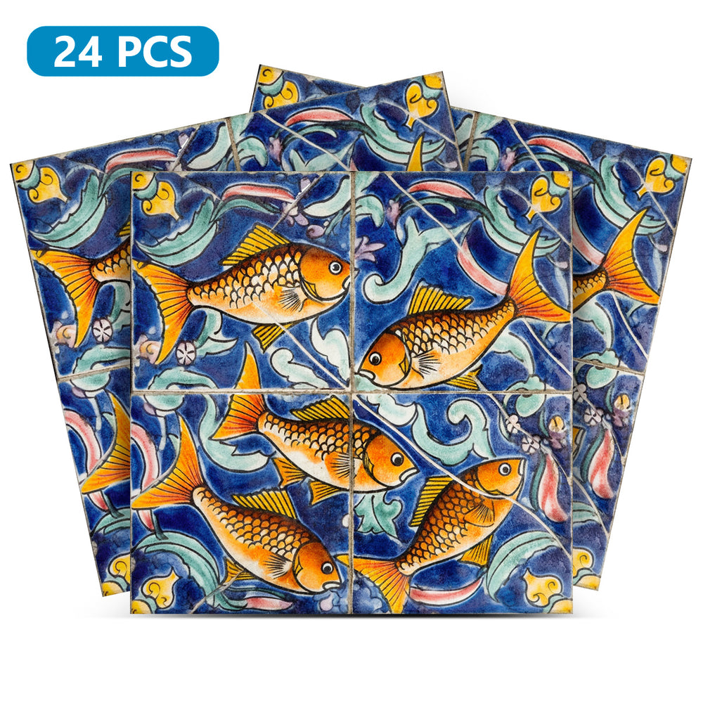 Golden Tile Fish Colorful Vintage hassle free kitchen renovation Model - L28