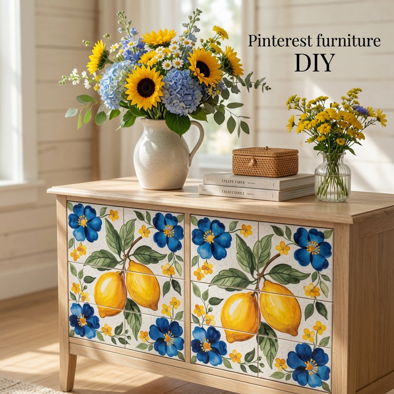 Mediterranean Lemon Backsplash Tile Stickers, Amalfi Coast Lemon Backsplash- L76