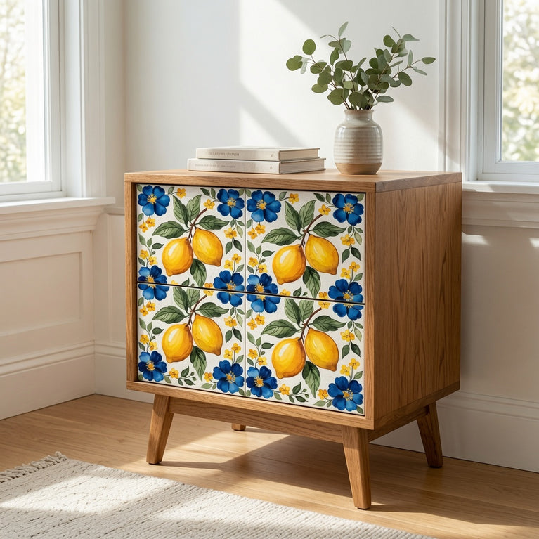 Mediterranean Lemon Backsplash Tile Stickers, Amalfi Coast Lemon Backsplash- L76