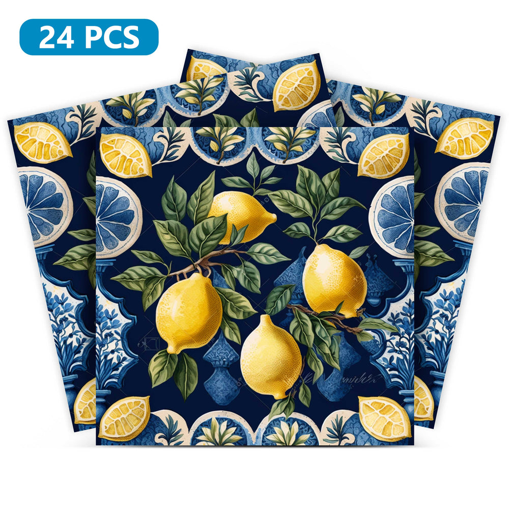 Lemon beautiful Sorrento design Blue backsplash Tile Stickers Model - L22