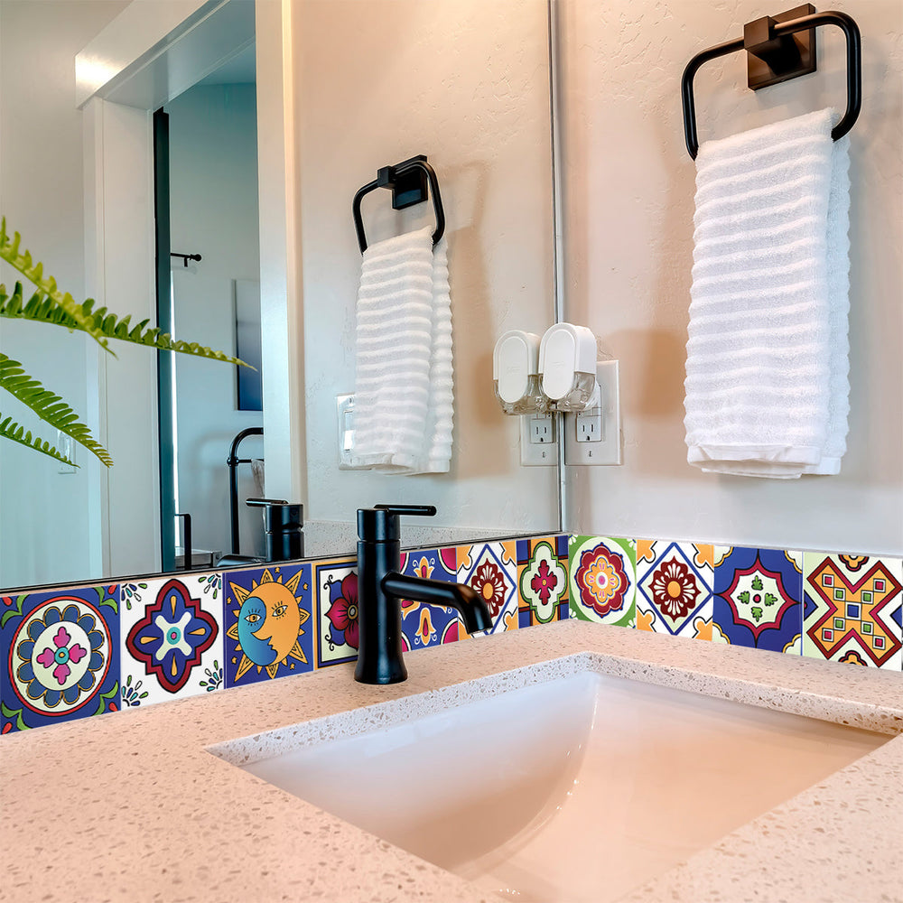 Multicolor Mexican backsplash for beautiful colored home renovation Model - M