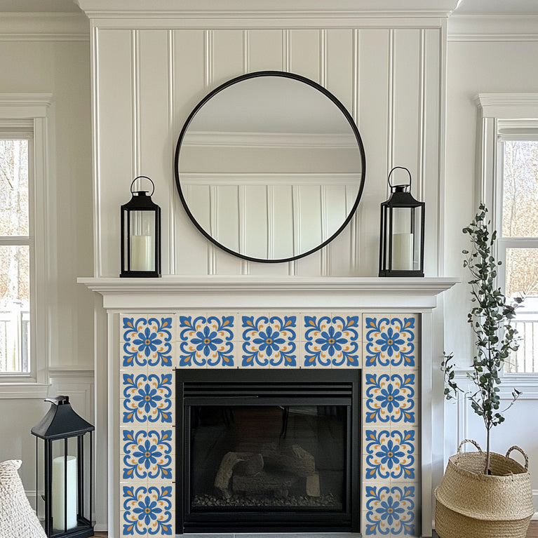 Authentic Pattern Style Blue and GoldLook renovate your kitchen Model - R107