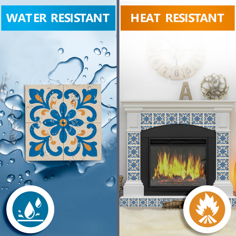 Authentic Pattern Style Blue and GoldLook renovate your kitchen Model - R107