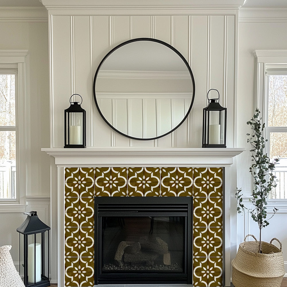 Vintage Rustic Peel and Stick Tile Stickers Brown pattern wall paper Model - R130