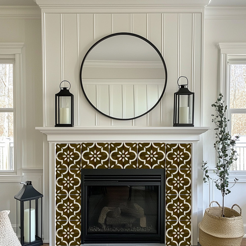 Vintage Rustic Peel and Stick Tile Stickers Brown pattern wall paper Model - R131