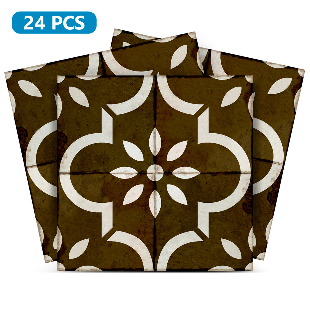 Vintage Rustic Peel and Stick Tile Stickers Brown pattern wall paper Model - R131