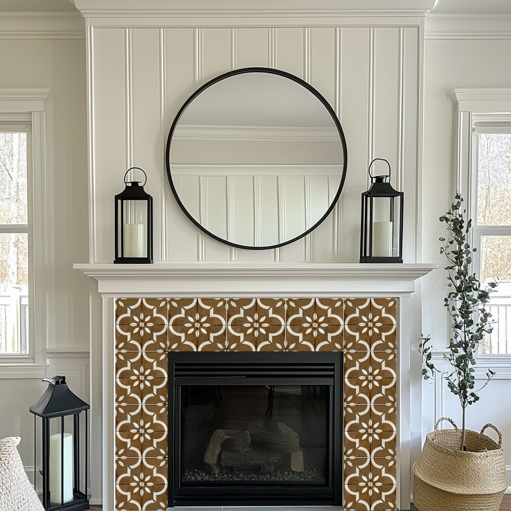 Vintage Rustic Peel and Stick Tile Stickers Brown pattern wall paper Model - R132