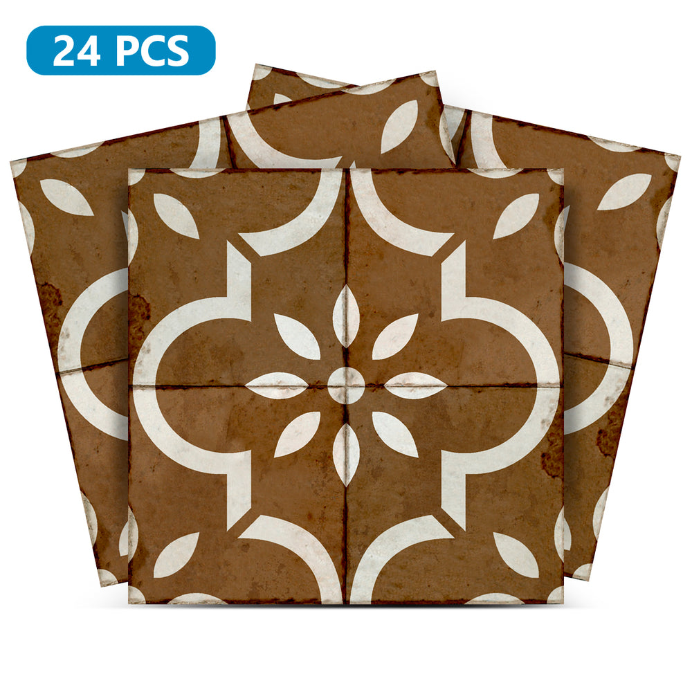 Vintage Rustic Peel and Stick Tile Stickers Brown pattern wall paper Model - R132