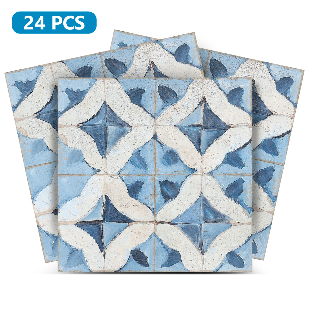 Blue pattern Tile Self-adhesive tiles Peel and stick stair treads Vintage Peel and stick tile, Kitchen Trends Vintage Decor Model - R147