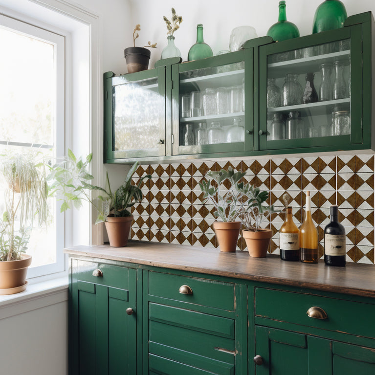 Rustic brown tile ideas for warm Tile Self-adhesive tiles Peel and stick stair treads Vintage tile Kitchen Trends brown tile backsplash Model -R152