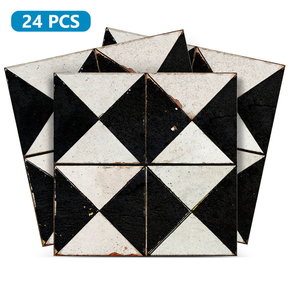 Beige Black Rhombus Rustic Tile Stickers Transform Your Kitchen With DIY Peel And Stick Backsplash- The Classic Look Bring Back Retro Model - R159