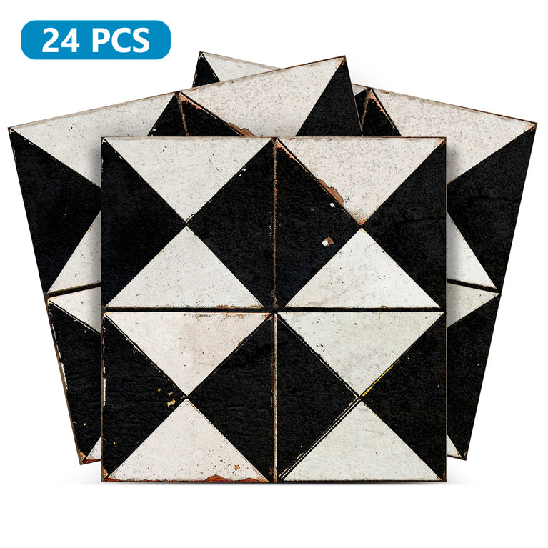 Beige Black Rhombus Rustic Tile Stickers Transform Your Kitchen With DIY Peel And Stick Backsplash- The Classic Look Bring Back Retro Model - R159