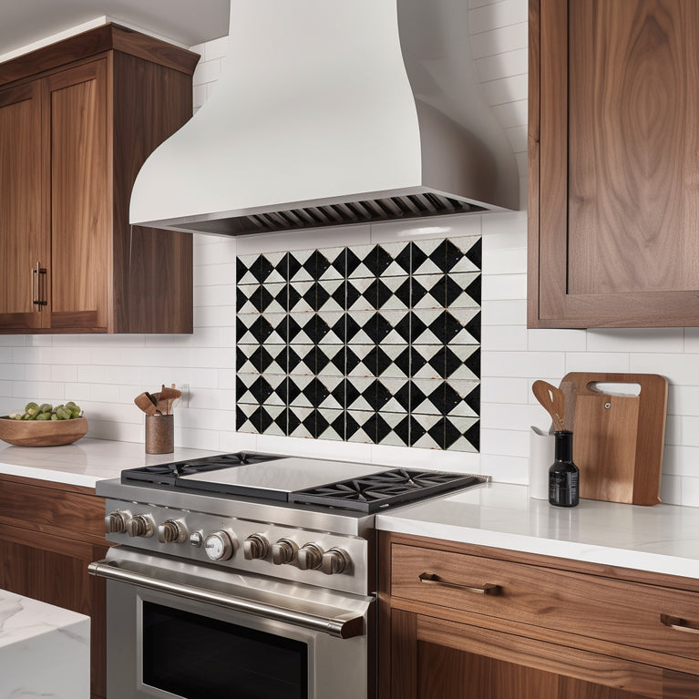 Beige Black Rhombus Rustic Tile Stickers Transform Your Kitchen With DIY Peel And Stick Backsplash- The Classic Look Bring Back Retro Model - R159