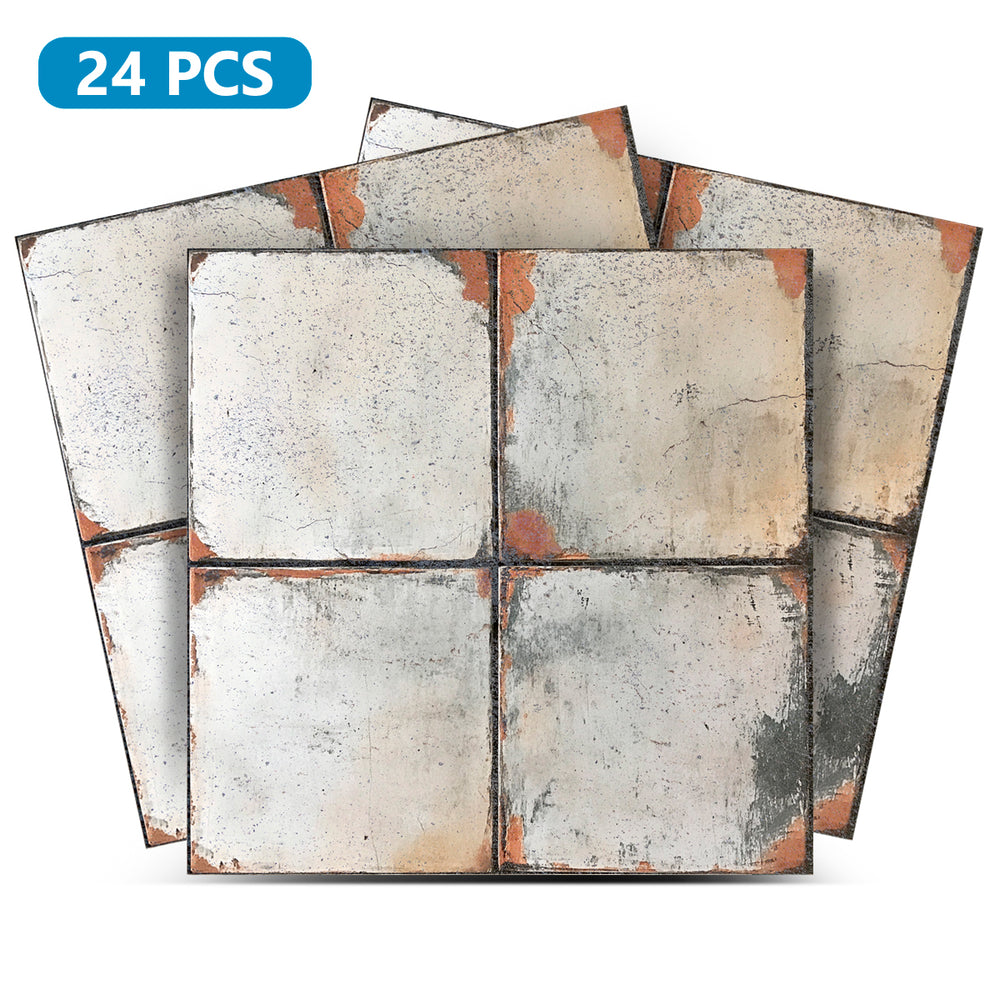 Gray Self-adhesive Tile Stickers Peel and stick stair treads Vintage tilePeel and Stick Tile Stickers for easy bathroom tiles cover Model - R161