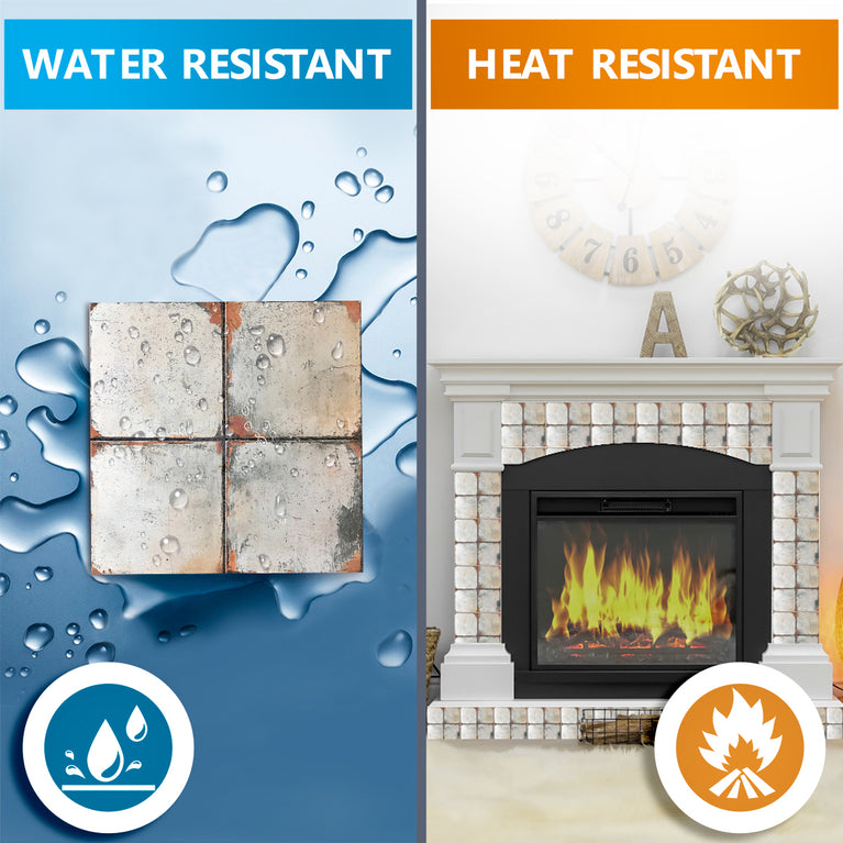 Gray Self-adhesive Tile Stickers Peel and stick stair treads Vintage tilePeel and Stick Tile Stickers for easy bathroom tiles cover Model - R161