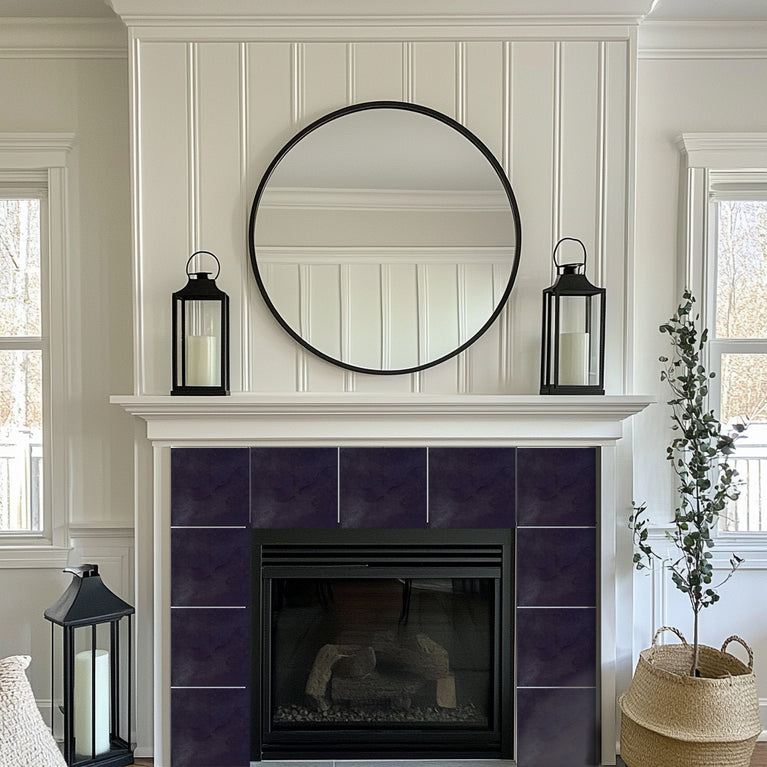 Solid Black Peel And Stick Easy Transforming Dark backsplash Model -R164