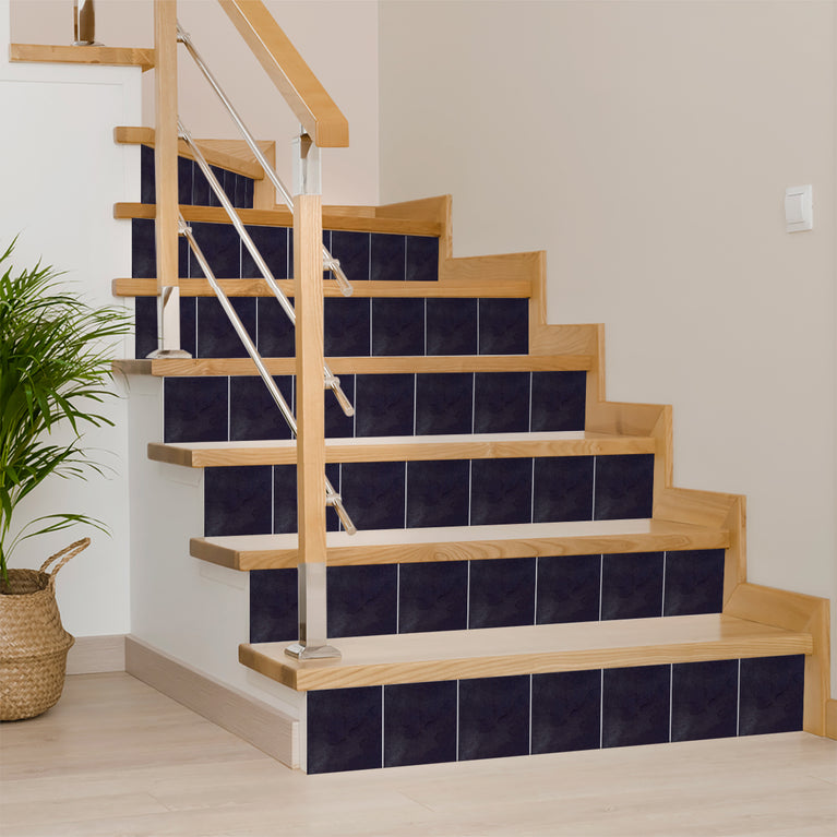 Solid Black Peel And Stick Easy Transforming Dark backsplash Model -R164