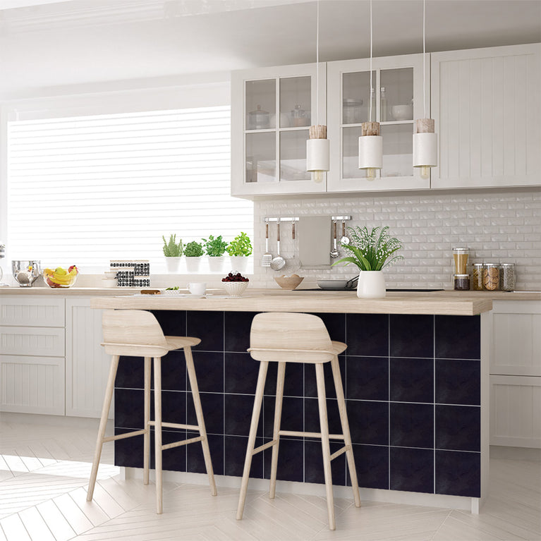 Solid Black Peel And Stick Easy Transforming Dark backsplash Model -R164