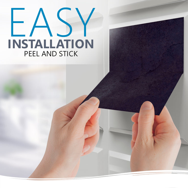 Solid Black Peel And Stick Easy Transforming Dark backsplash Model -R164