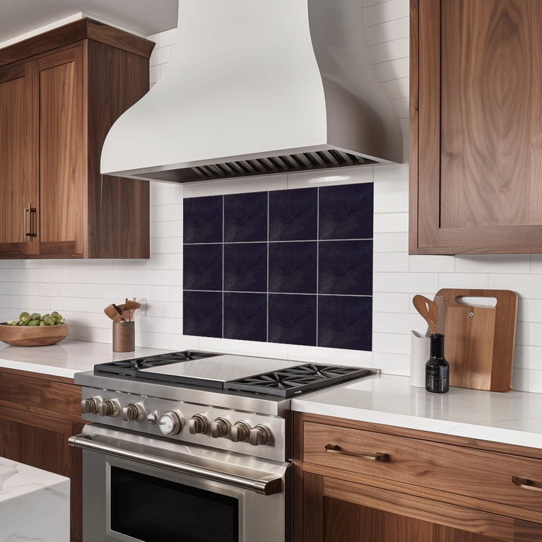 Solid Black Peel And Stick Easy Transforming Dark backsplash Model -R164