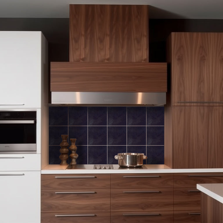 Solid Black Peel And Stick Easy Transforming Dark backsplash Model -R164