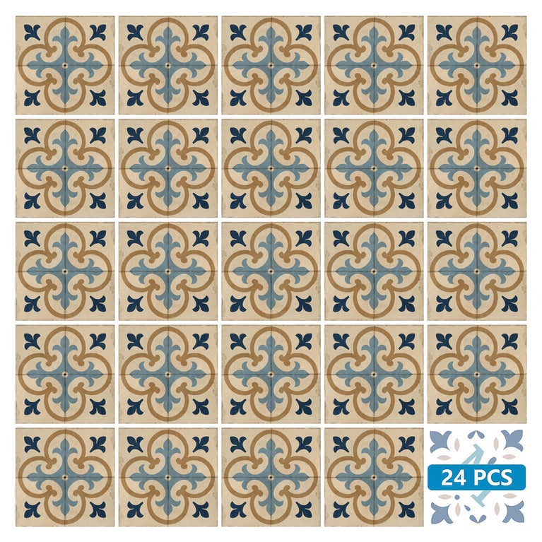 Rustic Old Vintag Beige Blue Pattern for Wall backsplash Model - R192