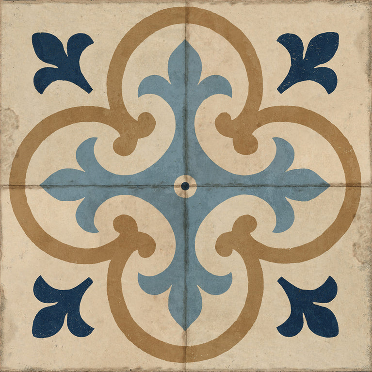 Rustic Old Vintag Beige Blue Pattern for Wall backsplash Model - R192