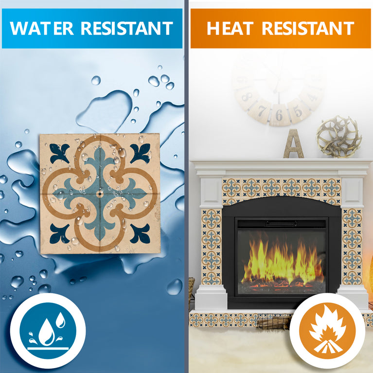 Rustic Old Vintag Beige Blue Pattern for Wall backsplash Model - R192