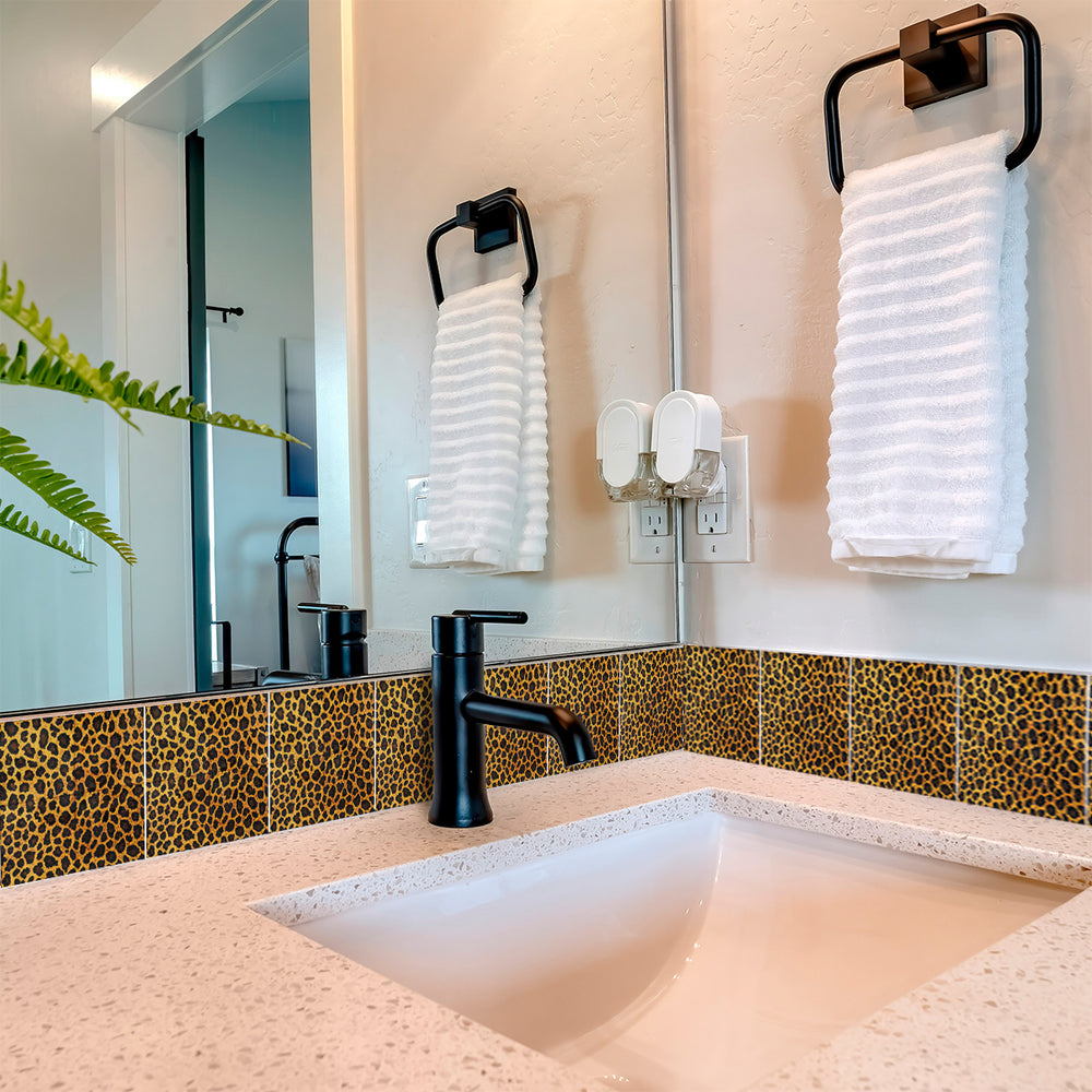 Leopard pattern with Gold shades for home renovation easy to install Model - R2000