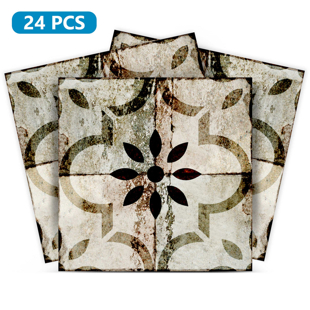 Bronze with Black pattern self-adhesive wall tiles for home renovation Model - R25