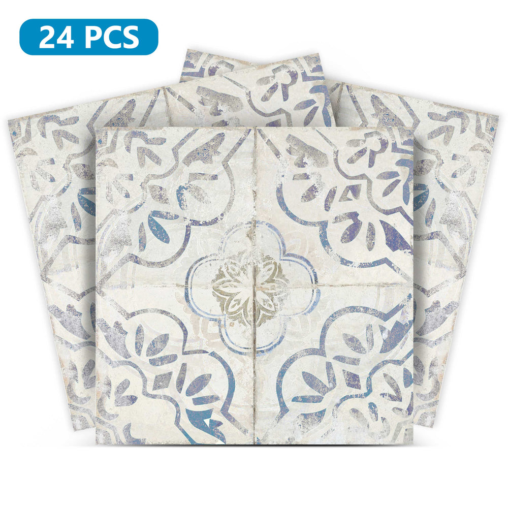 Rustic Gray with Blue Tile Stickers Vintage design home renovation Model - R29