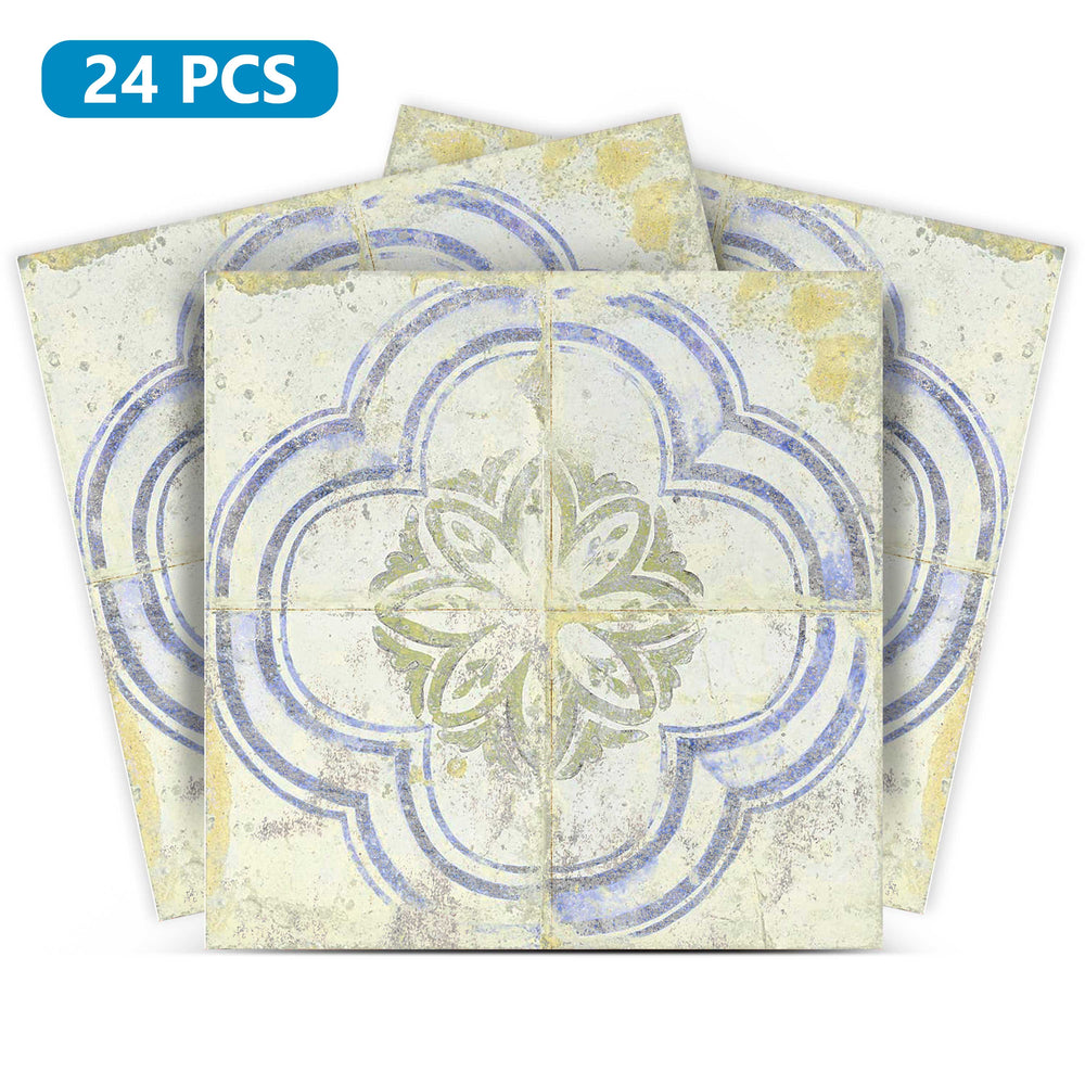 Blue and Yellow Vintage Rustic Home Décor self-adhesive wall Tile Stickers Model - R31