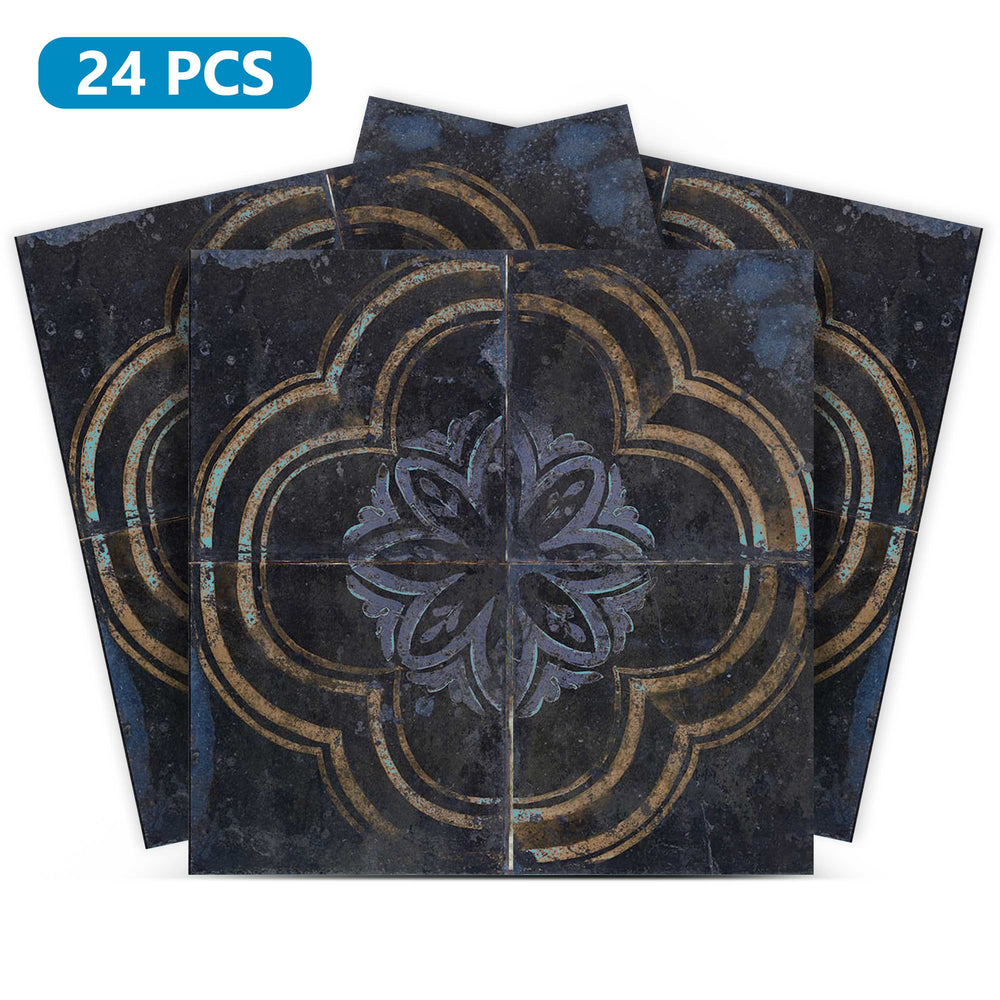 Dark Blue and Bronze backsplash Beautiful hassle-free wall tiles Model - R32