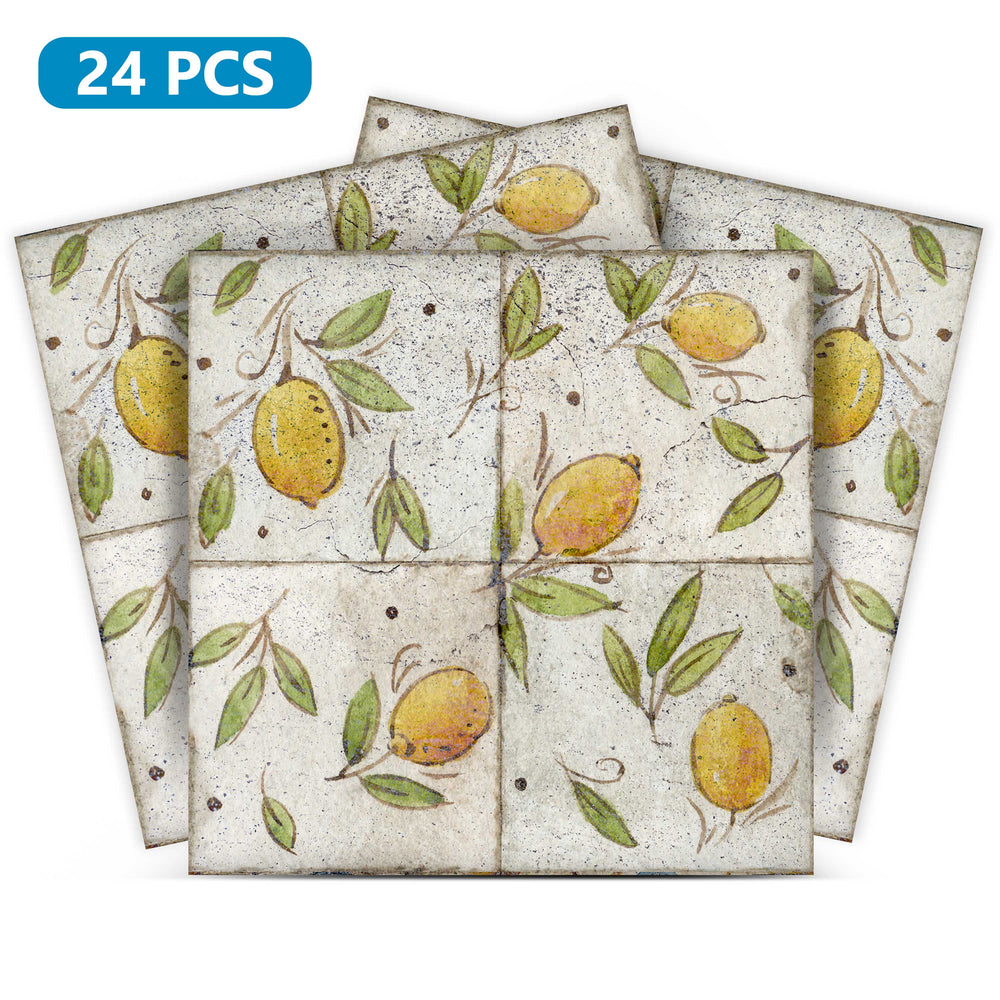 Lemon Vintage Tile Stickers Rustic design for kitchen renovation Model - R46