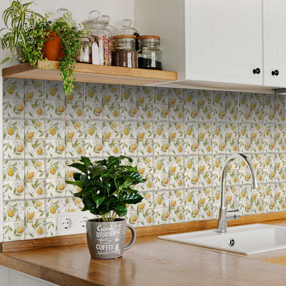 Lemon Vintage Tile Stickers Rustic design for kitchen renovation Model - R46