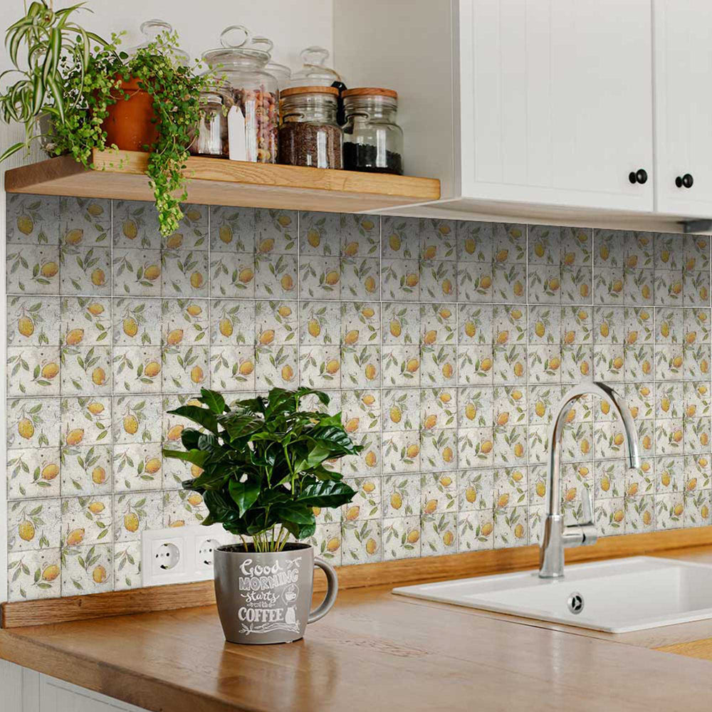 Vintage Lemon Removable Easy decorative Tile Stickers for renters Model - R47