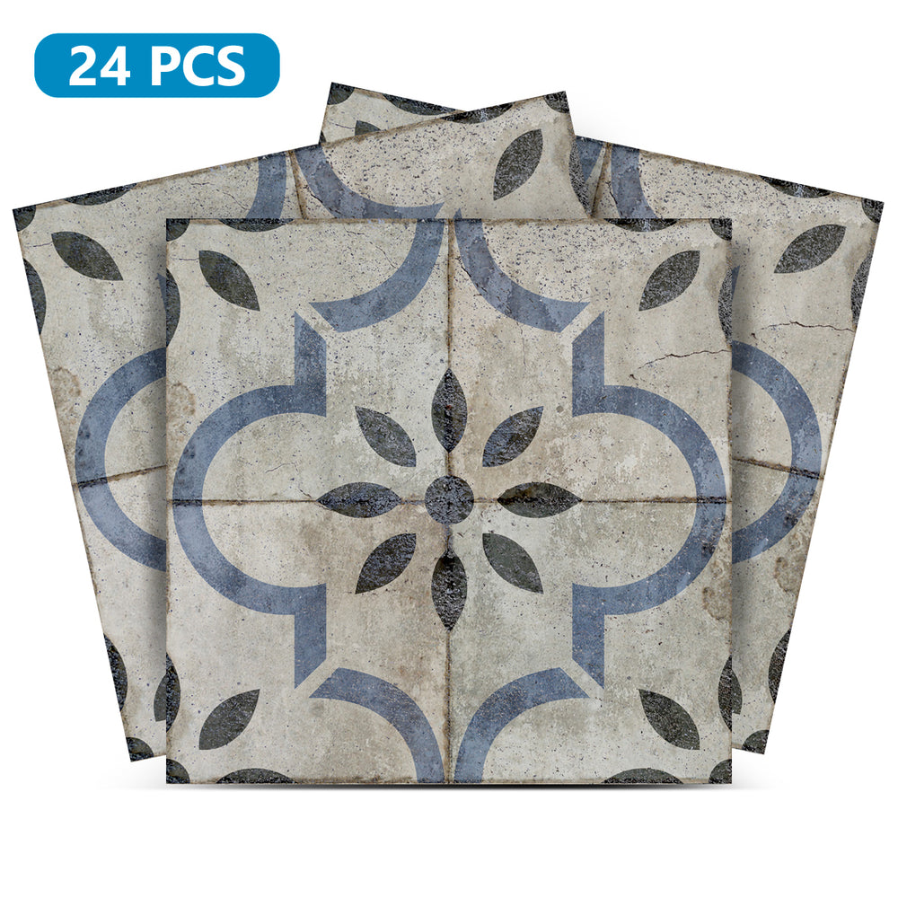 Retro Vintage Rustic Grey and Blue Peel and Stick wall tiles Model - R61