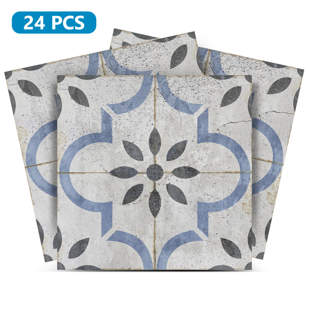 Vintage Rustic Retro Gray and Blue Tile Stickers for kitchen renovation Model - R62