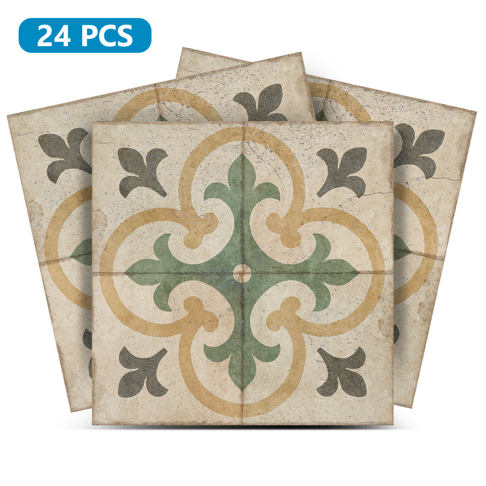 Peel and stick stair treads Green Pattern Peel and stick tile Kitchen Trends Vintage Decor Model - R6