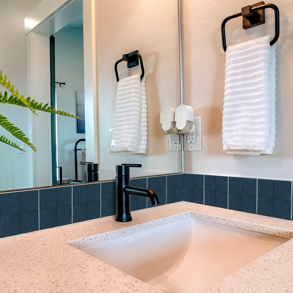 Solid Dark Blue Peel And Stick Easy Transforming Dark backsplash Model -R80